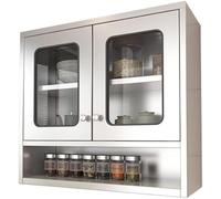 Armadietto da parete in acciaio inossidabile con doppie ante ripiani regolabili versatile per soggiorno, bagno, cucina, design moderno, soluzione organizzativa durevole ed elegante