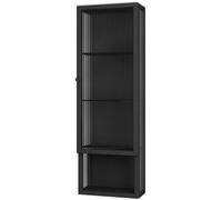 Armadietto da parete in acciaio inox con anta in vetro, salvaspazio, per bagno, ufficio, cucina, soggiorno, elegante per case moderne