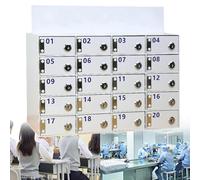 Armadietto da parete in acrilico con porte e chiavi chiudibili, dispositivo mobile sicuro per uffici, aule, palestre e spazi di lavoro, 25 scomparti