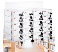 Armadietto da parete in acrilico con serratura e chiavi, 20 scomparti per ufficio, classe, palestra, trasparente, per dispositivi mobili e accessori