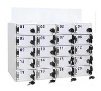 Armadietto da parete in acrilico per cellulare, con 20 scomparti, con serrature e chiavi, perfetto per scuole, uffici e luoghi pubblici