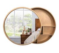 Armadietto da parete in alluminio con specchio per il trucco, mensola portaoggetti da parete, ideale per bagno, specchio decorativo e moderno