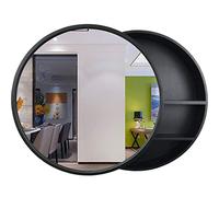 Armadietto da parete in alluminio con specchio per il trucco, mensola portaoggetti da parete, ideale per bagno, specchio decorativo e moderno
