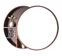 Armadietto da parete in alluminio con specchio per il trucco, mensola portaoggetti da parete, ideale per bagno, specchio decorativo e moderno