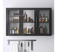 Armadietto da parete in alluminio, salvaspazio, multiuso, con 2-3 ripiani, per cucina e bagno, 90 x 32 x 60 cm