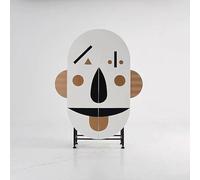 Armadietto da parete in arte astratta contemporanea, console portaoggetti a due ante dal design moderno, credenza con motivo geometrico creativo per galleria, soggiorno e esposizione d'ingresso