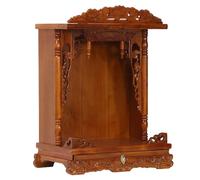 Armadietto da parete in legno massiccio, con mensola a forma di Buddha, con pannello estraibile, per la casa e il tempio