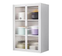Armadietto da parete moderno di metà secolo, elegante armadietto per medicinali con porta in vetro sopra il WC, da appendere per bagno, lavanderia, soggiorno, soluzione salvaspazio.