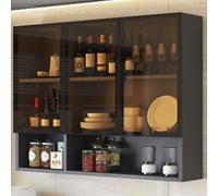 Armadietto da parete multiuso per bagno e cucina, in legno massello, porta a S, perfetto per balcone e WC per gli ospiti (B 105 x 30 x 80 cm/41,3 x 11,8 x 31,5 pollici)