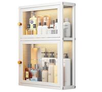 Armadietto da parete per medicine in metallo da bagno con porta appeso set per ufficio sala da pranzo soggiorno cucina colore bianco