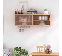 Armadietto da parete vintage per medicinali con ripiani regolabili, maniglia in legno massello, salvaspazio, per sopra la vasca da bagno, decorazione per la casa (100 x 28 x 33,5 cm)