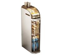 Armadietto da pavimento sottile impermeabile con scatola per fazzoletti e ruote per bagno, cucina, studio, ufficio, soluzioni di archiviazione