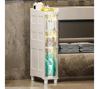 Armadietto da pavimento sottile per bagno, con cassetti e ruote in plastica, soluzione di archiviazione durevole a 3/4/5 ripiani