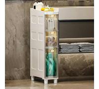 Armadietto da pavimento sottile per bagno, con cassetti e ruote in plastica, soluzione di archiviazione durevole a 3/4/5 ripiani