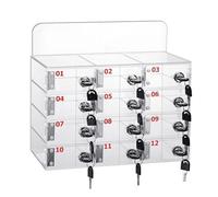 Armadietto da scrivania con serratura per cellulari, in acrilico, trasparente, cassetta di sicurezza