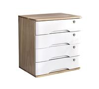 Armadietto da scrivania in legno - Organizer multi-cassetto con serratura per documenti e ricevute A4, soluzione di archiviazione per forniture per ufficio, unità di archiviazione sicura e piatta