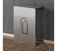Armadietto decorativo per estintore, da pavimento, per negozi e spazi commerciali, contiene 2 estintori da 5 kg, elegante scatola di sicurezza con porta in vetro (argento)