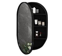 Specchi da Parete Armadietto dei Medicinali con Specchio Armadio con Specchio da Bagno Ovale in Legno Massello Adatto per Ingresso, Camera da Letto Specchio da Bagno con Contenitore