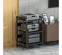 Armadietto di archiviazione multimediale a 5 livelli: organizza componenti audio video e giradischi per l'intrattenimento domestico