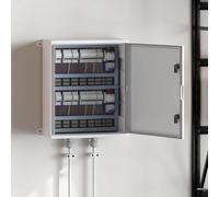 Armadietto di controllo grigio in plastica ABS 57 x 23 x 60 cm, robusto alloggiamento per installazione elettrica, scatola di distribuzione per cavi, cavi, cavi, cavi, ideale per officina, garage