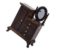 Armadietto di legno antico della credenza della casa delle bambole con la vanità dell'annata di stoccaggio decorativo adatto per la decorazione