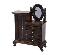 Armadietto di legno antico della credenza della casa delle bambole con la vanità dell'annata di stoccaggio decorativo adatto per la decorazione