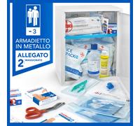 Armadietto di pronto soccorso in metallo con ALLEGATO 2 MAGGIORATO - 3 dip
