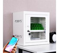 Armadietto di ricarica portatile per telefono cellulare con postazioni USB e ruote universali, armadietto di archiviazione multi-dispositivo per scuole, aeroporti, aziende, 12 slot