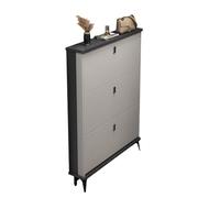 Armadietto di scarpe alta Slim per E Stretto deposito scarpa grigio 100x17 cm (39,4x6,7 pollici) ideale per la camera da letto o l'armadio del corridoio - design elegante e salvaspazio