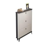 Armadietto di scarpe alta Slim per E Stretto deposito scarpa grigio 100x17 cm (39,4x6,7 pollici) ideale per la camera da letto o l'armadio del corridoio - design elegante e salvaspazio
