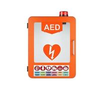 Armadietto di stoccaggio per defibrillatore DAE, cassetta di allarme per defibrillazione cardiaca in plastica montata a parete Armadietto di pronto soccorso con sistema di allarme, resistente alla c