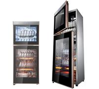 Armadietto Disinfezione in Acciaio Inox per Ristorante E Uso Commerciale Cucina Verticale Casa Ciotola Bacchette Stoviglie 125 °c Armadio Sterilizzato Ad Alta Temperatura,42 * 36.5 * 119cm