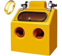 Armadietto for sabbiatrice da banco, for lavori a umido e a secco, con comando a pedale, doppie valvole di pressione dell'aria, illuminazione 8 W e funzionamento a due mani