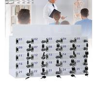 Armadietto in acrilico per cellulare, con ante bloccabili, montaggio a parete, per scuole, aule, uffici, contiene fino a 60 telefoni, ideale per dipendenti