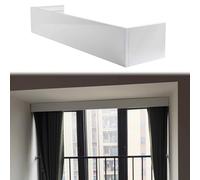 Armadietto in alluminio bianco con balze | Staffa da parete e soffitto bianca da 100 a 550 cm per la decorazione della camera da letto e il rivestimento delle finestre
