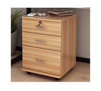 Armadietto in legno con 3 cassetti di bloccaggio su ruoteMobile Office Storage SolutionSecure & Elegante organizer per documenti per casa e ufficio