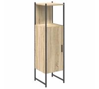 Armadietto in legno di rovere chiaro, 33 x 33 x 120,5 cm, alto armadio da cucina per stoccaggio e organizzazione, ideale per piccoli spazi e cucine moderne