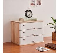 Armadietto in legno massello con cassetti con serratura a 3 cassetti, scatola portaoggetti in legno per A4/ricevute forniture per ufficio desktop durevole ed elegante