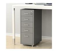 Armadietto in metallo con serratura con 5 cassetti Mobile UnderDesk Storage per lettere legali A4 File Completamente assemblato Ufficio nization Soluzione