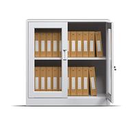 Armadietto in metallo con serratura, per casa e ufficio, porte visibili sicure per documenti formato A4 e lettera, per una nizzazione efficiente dell'ufficio.