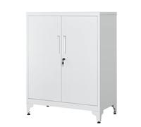 Armadietto in Metallo Mobiletto Multiuso Armadio a 2 Ante da Ufficio Mobile con