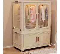 Armadietto in Plastica Armadio Piccolo Mobili Campeggio Scatole Contenitori Di Stoccaggio Impilabili Con Ante Funzione Magnetica for Soggiorno E Camera Da Letto(68.5 * 43 * 118cm)