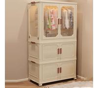 Armadietto in Plastica Armadio Piccolo Mobili Campeggio Scatole Contenitori Di Stoccaggio Impilabili Con Ante Funzione Magnetica for Soggiorno E Camera Da Letto(68.5 * 43 * 156cm)