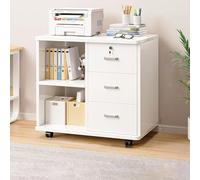 Armadietto laterale con serratura in legno massello per la casa ufficio mobile stampante stand con Storage nizer