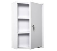 Armadietto Medicinali da Parete 40x18x60 cm 2 Chiavi in Acciaio Bianco