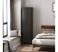 Armadietto Metallico Stile Industriale a unAnta per Ingresso e Camera, 43x50x180cm, Nero