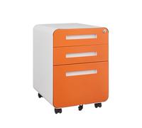 Armadietto mobile a 3 cassetti con serratura e ruote, in metallo, per casa, ufficio, sotto la scrivania, supporto per stampante, adatto per lettere/legale/F4/A4, bianco e grigio