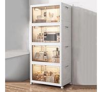 Armadietto mobile da cucina, con 4 ruote, supporto per microonde con porta, organizer versatile per cucina, soggiorno, camera da letto (55 x 35 x 117,2 cm)