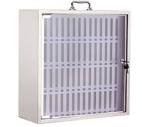 Armadietto mobile da parete in acciaio inox - 60 scomparti, tabella tascabile, armadietto con serratura con maniglia per classe, ufficio, palestra - soluzione sicura