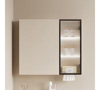 Armadietto moderno con specchio da bagno a LED con specchio per trucco minimalista HD antiappannamento e spazio nascosto per un elegante bagno nization e stile